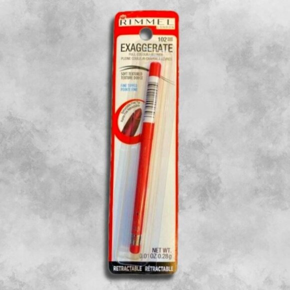 Rimmel Exaggerate Lip Liner Soft Textured & Fine Tipped 102 Women's 0.28grms NIB - Picture 1 of 3